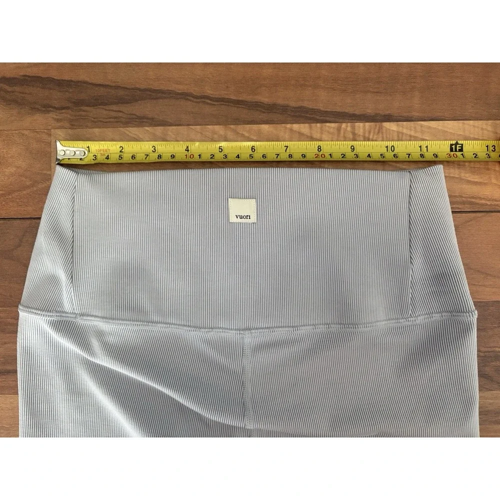 Vouri Lux Rib Studio Leggings High Rise Pale Gray Ribbed Size S - Picture 4 of 9